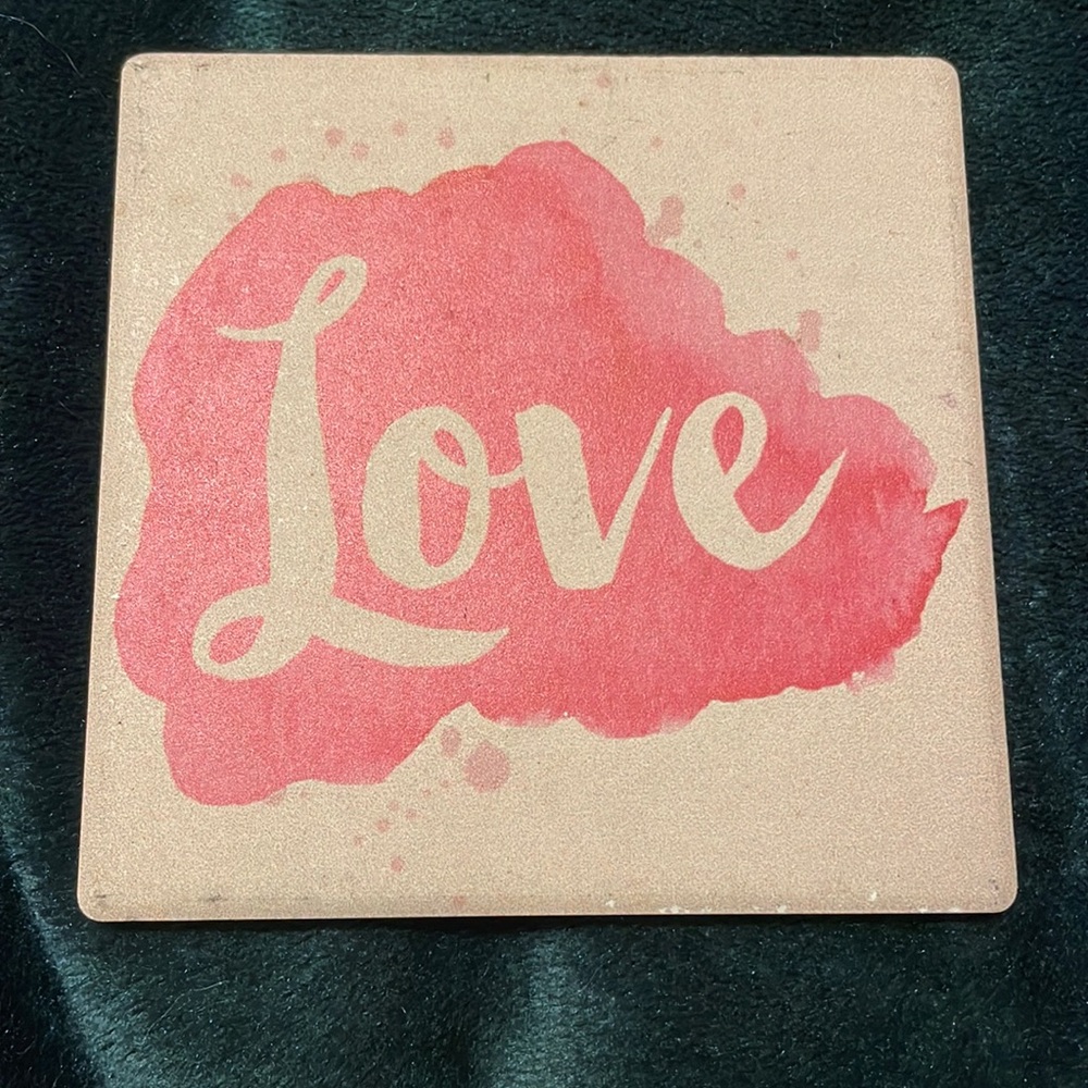Pink “Love” coaster